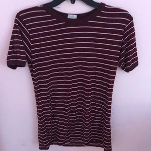 Nordstrom striped maroon t shirt